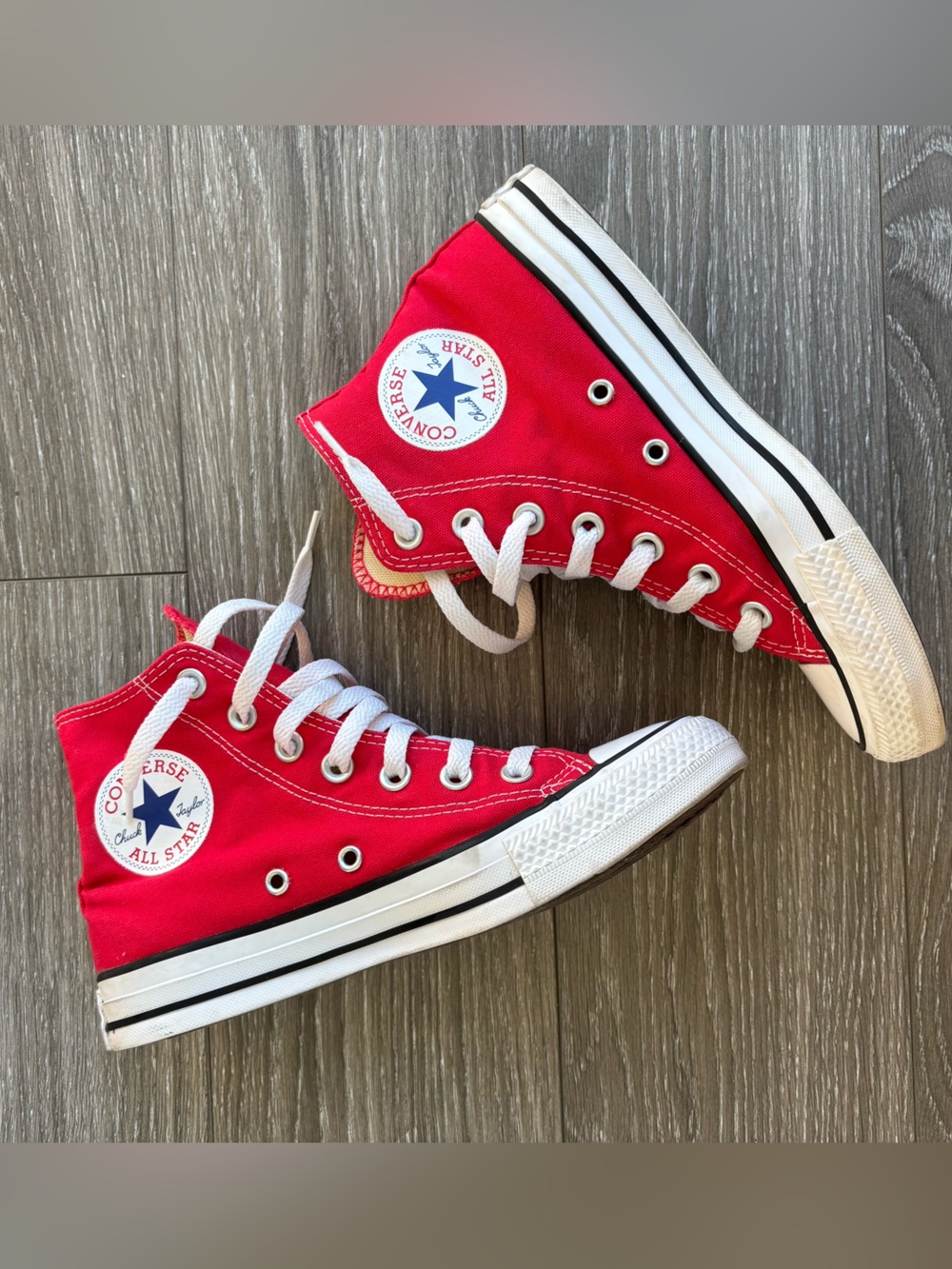 Converse Unisex Red High Top Sneakers with White Accents